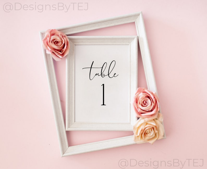 Wedding Table Number, Wedding Decor, Printable Table Numbers, DIY Wedding, Wedding Table Decor, Printable Wedding, Instant Download, A1 image 5