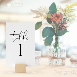 Wedding Table Number, Wedding Decor, Printable Table Numbers, DIY Wedding, Wedding Table Decor, Printable Wedding, Instant Download, A1 image 6