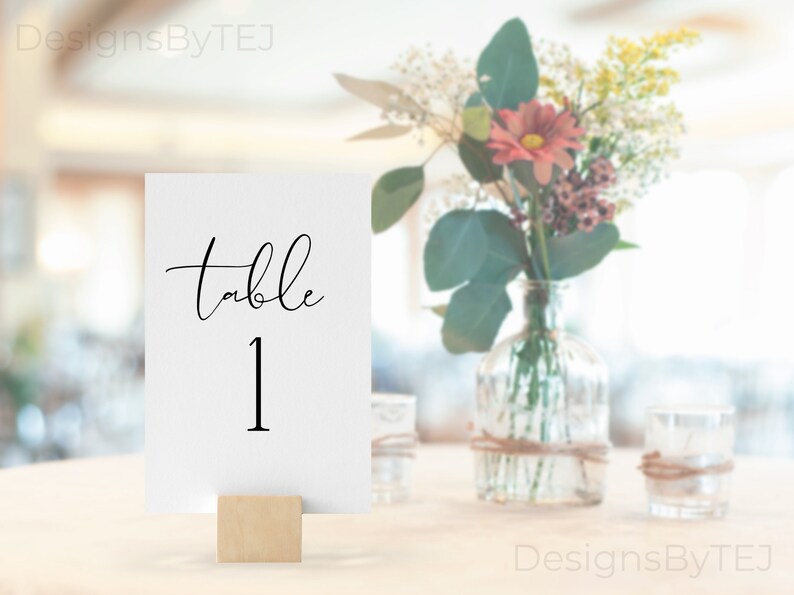 Wedding Table Number, Wedding Decor, Printable Table Numbers, DIY Wedding, Wedding Table Decor, Printable Wedding, Instant Download, A1 image 6