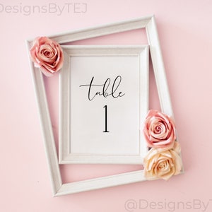 Wedding Table Number, Wedding Decor, Printable Table Numbers, DIY Wedding, Wedding Table Decor, Printable Wedding, Instant Download, A1 image 10