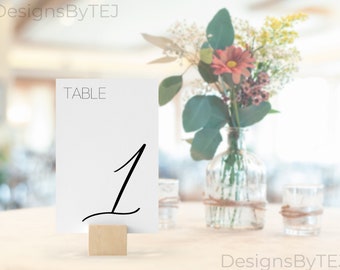 Wedding Table Number, Wedding Decor, Printable Table Numbers, DIY Wedding, Wedding Table Decor, Printable Wedding, Instant Download, #B1