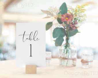 Wedding Table Number, Wedding Decor, Printable Table Numbers, DIY Wedding, Wedding Table Decor, Printable Wedding, Instant Download, #A1