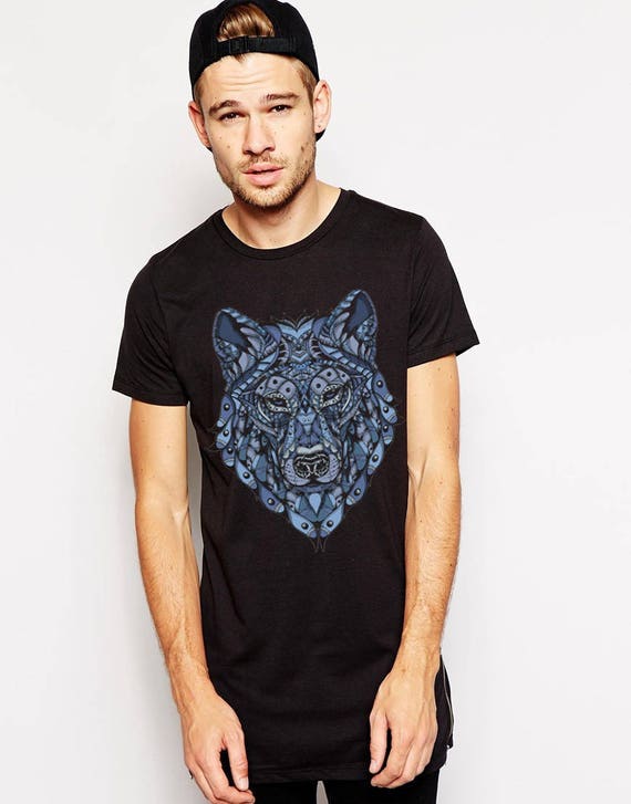 wolf print t shirt