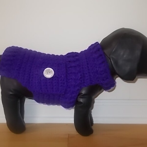 New Purple Pocket Sweater Dog Clothing Yorkie Chihuahua Terrier Small S Crochet
