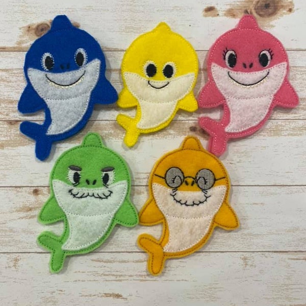Shark Family- Finger Puppet Set | Pretend Play, Educational Toy, Unique Gifts, Gifts for Kids, Handmade Finger Puppets