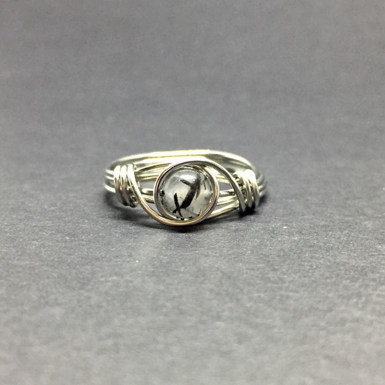 Tourmalated Quartz Wire Wrapped Ring