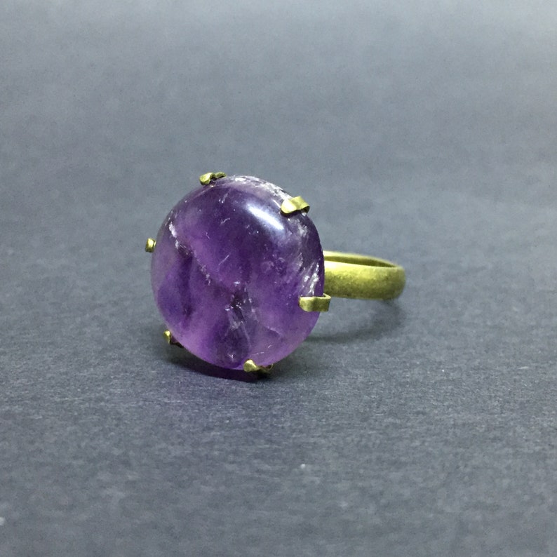 Amethyst Ring Adjustable Ring