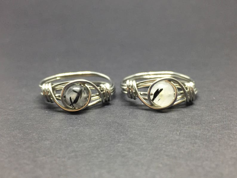 Tourmalated Quartz Wire Wrapped Ring