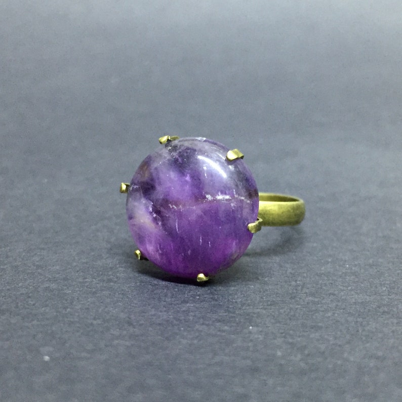 Amethyst Ring Adjustable Ring