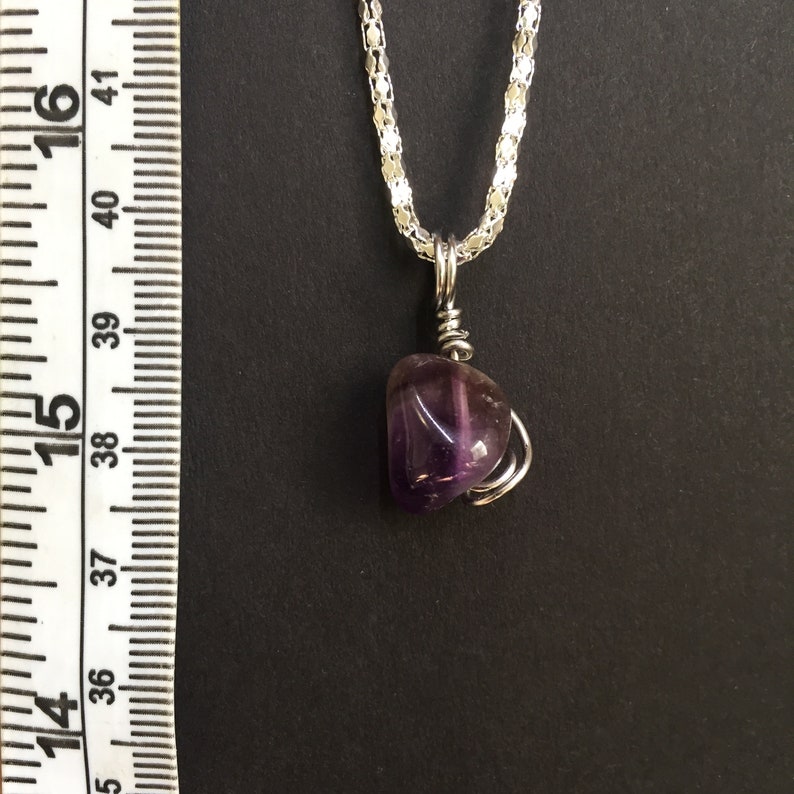 Wire Wrapped Amethyst Stone Necklace