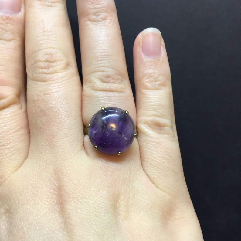 Amethyst Ring Adjustable Ring