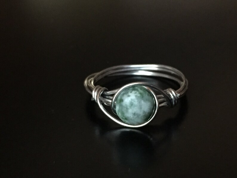 Tree Agate Wire Wrapped Ring