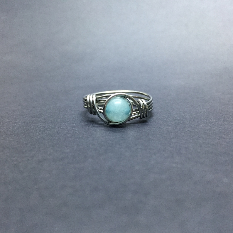 Mianyang Aquamarine Wire Wrapped Ring