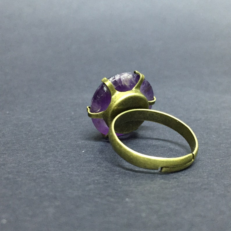 Amethyst Ring Adjustable Ring