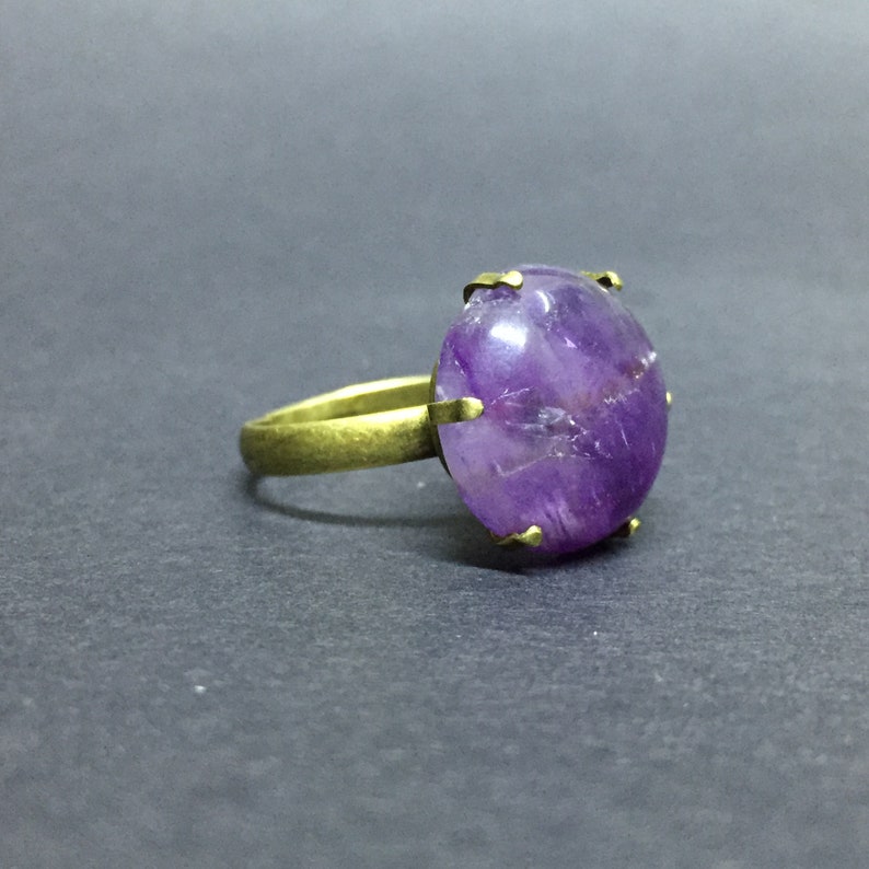 Amethyst Ring Adjustable Ring