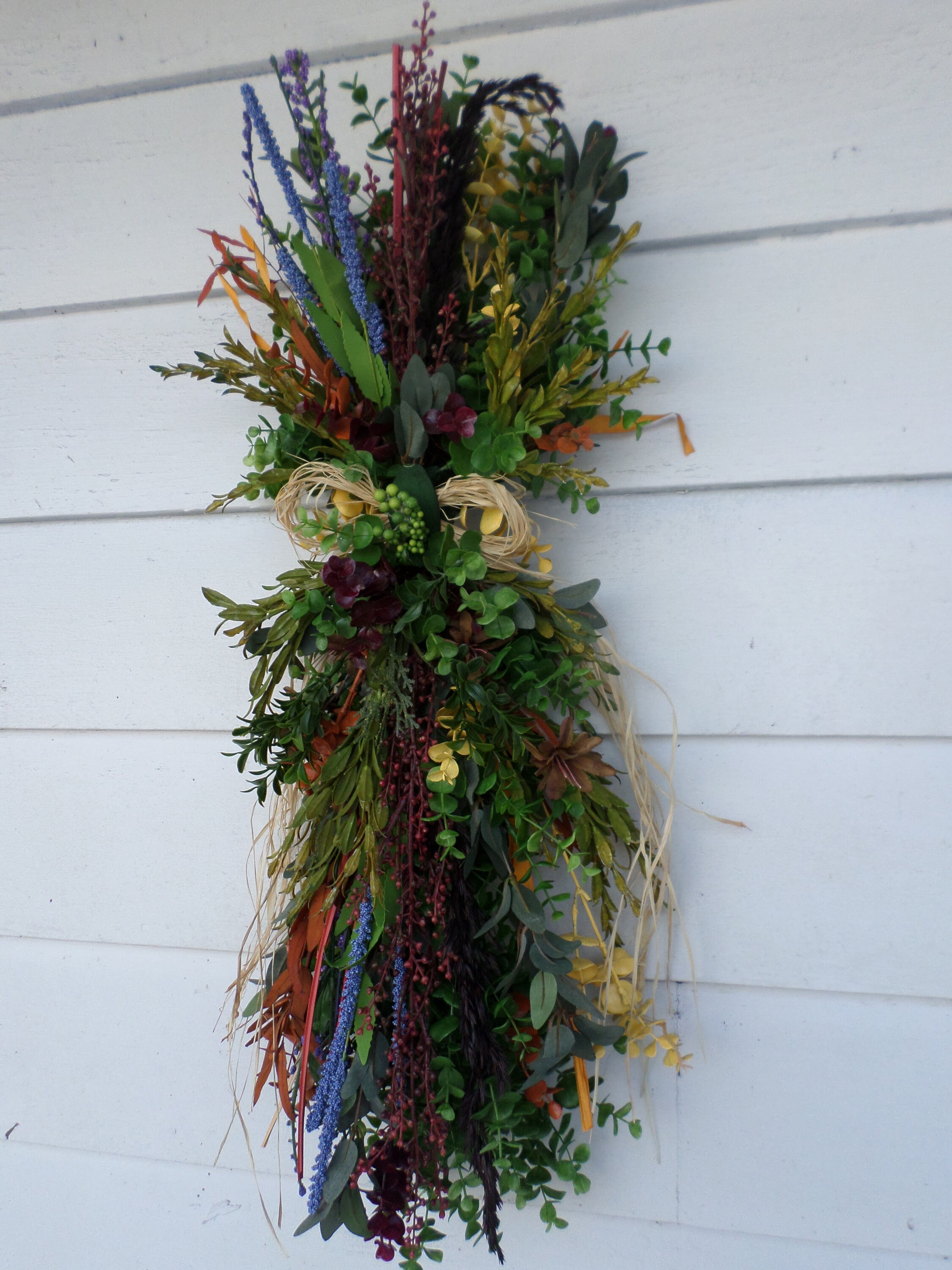 Teardrop Eucalyptus Swag dried floral swag colorful faux Etsy