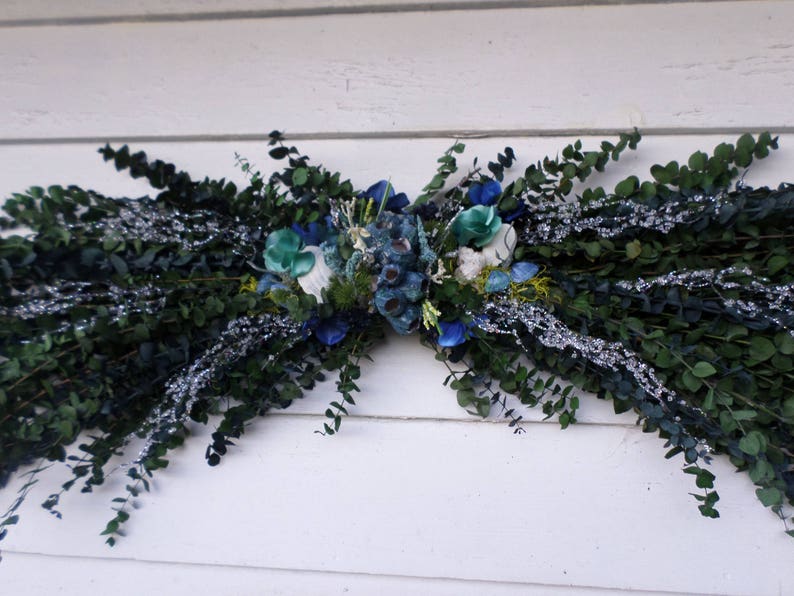 Seaside blue island eucalyptus wall swag Beach Large ocean inspired