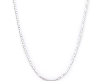 Contemporary Sterling Silver Box Chain Necklace