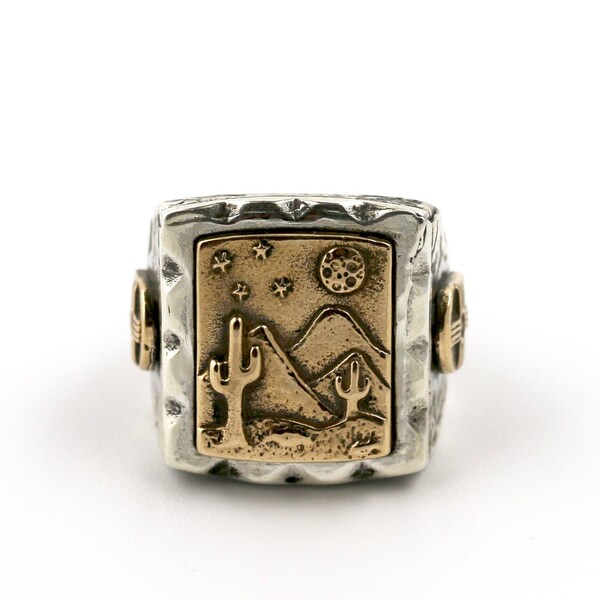 M2O Heavy Sterling Silver & Bronze x "Arizona Night" Signet by Kingdom