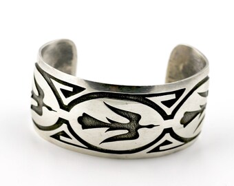 Stamped 1970's Peyote Bird Hopi Cuff