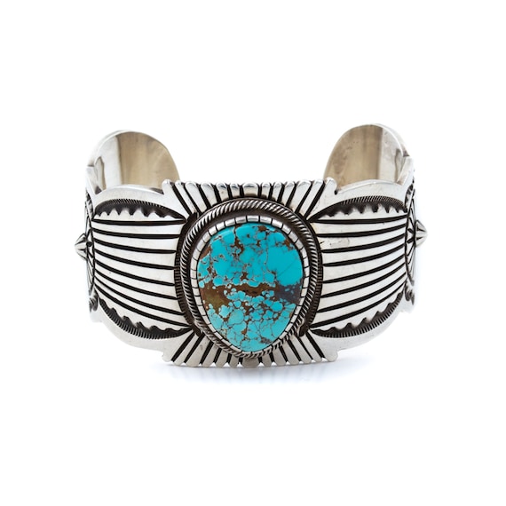 Native American Jewelry Stunning Vintage #8 Turquoise Sterling Silver Rick Martinez Ring Native American Jewelry Stunning Vintage #8 Turquoise Sterling Silver Rick Martinez Ring