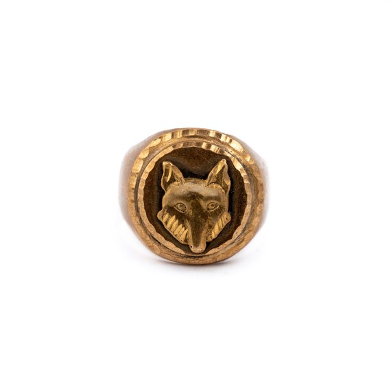 Solemn Bronze Mexican "Fox" Biker Ring
