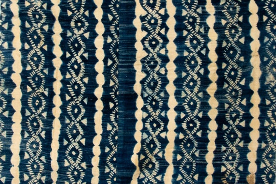 Detailed West African Indigo Mud Cloth