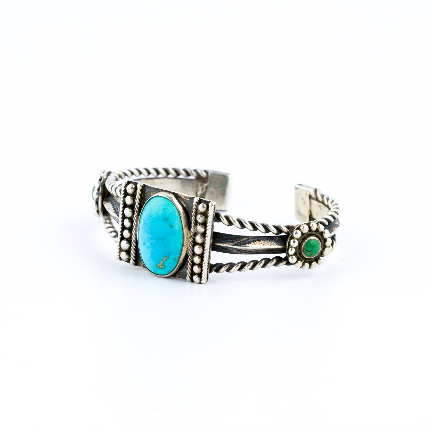 数量限定！在庫処分セール 売り切れ御免 Blue W/ Bracelet Navajo 1940's Rope-banded & Turquoise Green アクセサリー