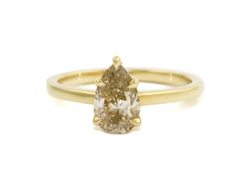 Anillo M2O de oro de 14 k y diamantes color champán