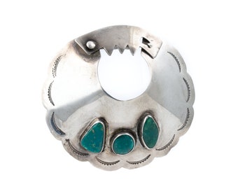 Boucle de ceinture concho navajo turquoise en cuir