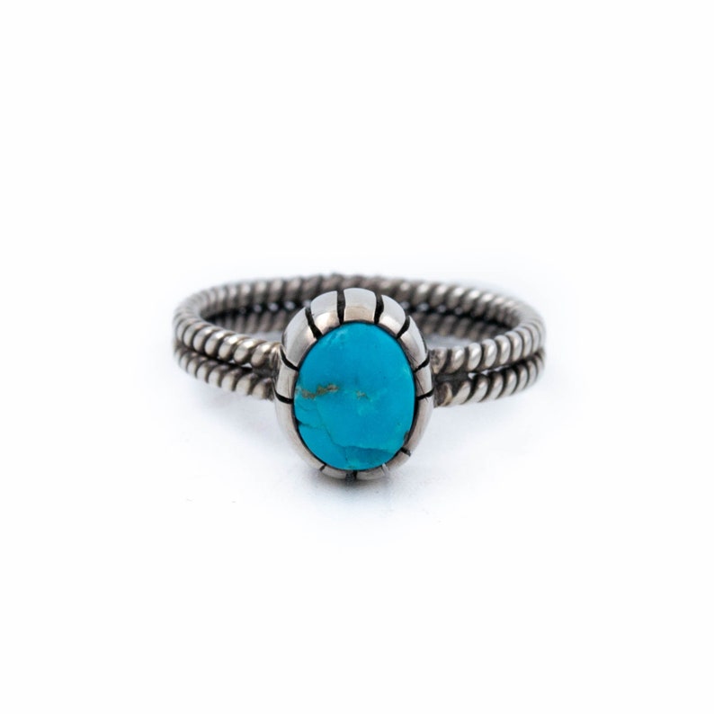 Twin Rope Blue Ridge Turquoise Ring by Kingdom