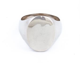 Plain Sterling Silver Blank Signet Ring by Kingdom