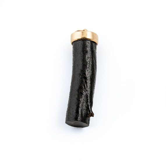 Vintage Black Coral Gold Pendant