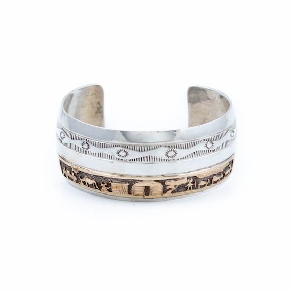 Native American Hypnotic Vintage Hopi Signed Sterling Silver Waves Adjustable Ring Native American Hypnotic Vintage Hopi Signed Sterling Silver Waves Adjustable Ring
