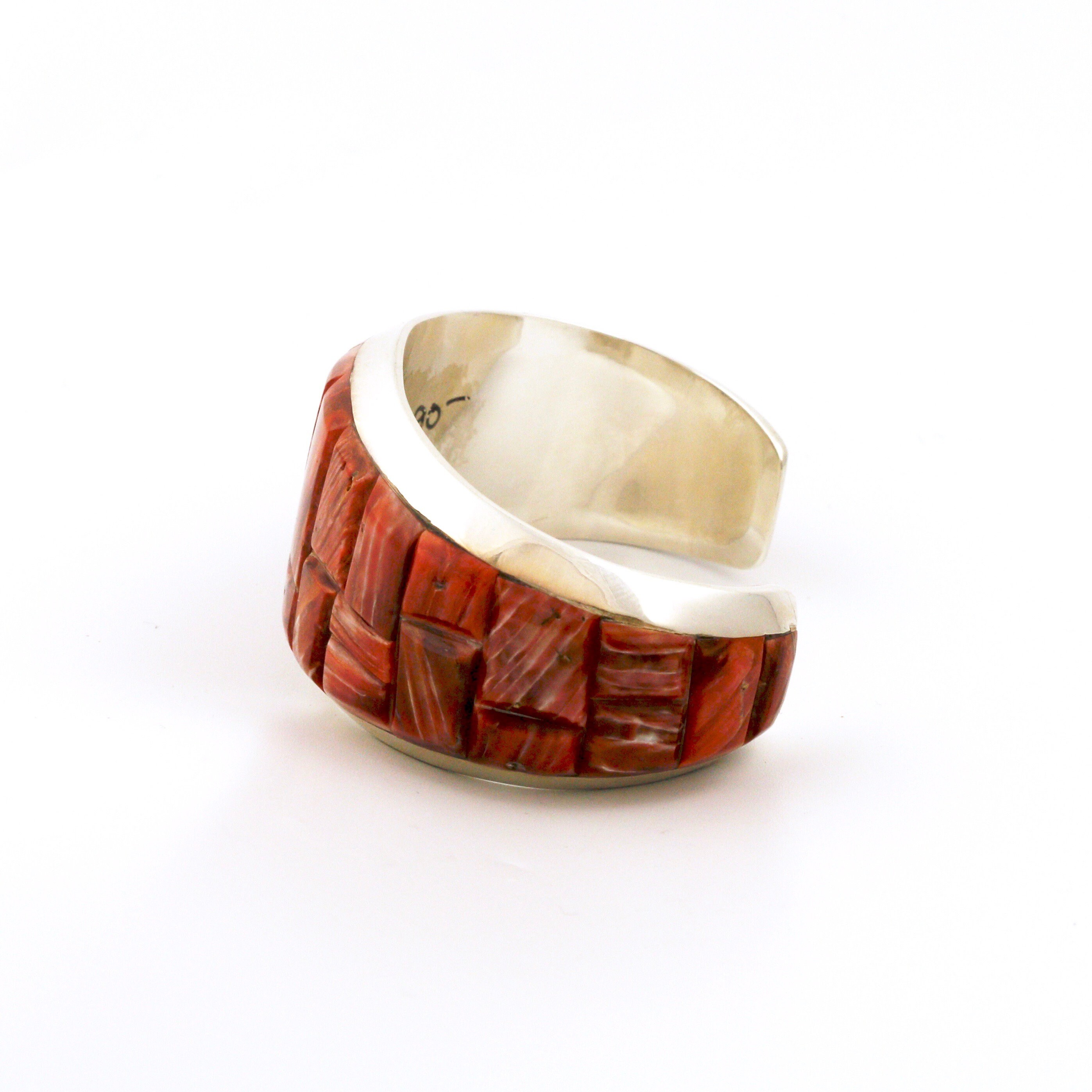 Heavy Sleek 1980's Cobblestone Inlay Spiny Oyster Navajo