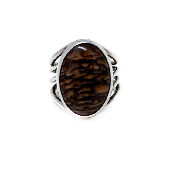 Striking Vintage Navajo Landscape Sterling Silver Bracelet Oold Striking Vintage Navajo Landscape Sterling Silver Bracelet Oold
