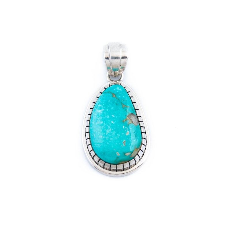Aquatic Seafoam Fox Turquoise Pendant by Kingdom