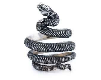 Sterling Silver &quot;Death Spiral&quot; Snake Ring by Kingdom