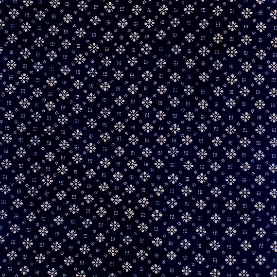 Antique Floral Japanese Indigo Textile