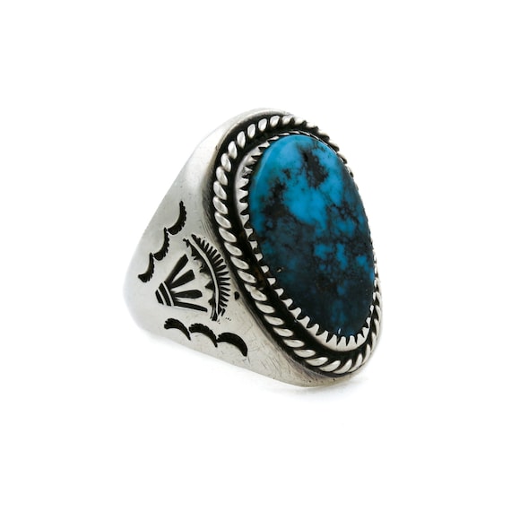 Hubei Turquoise Vintage Navajo Ring - image 2