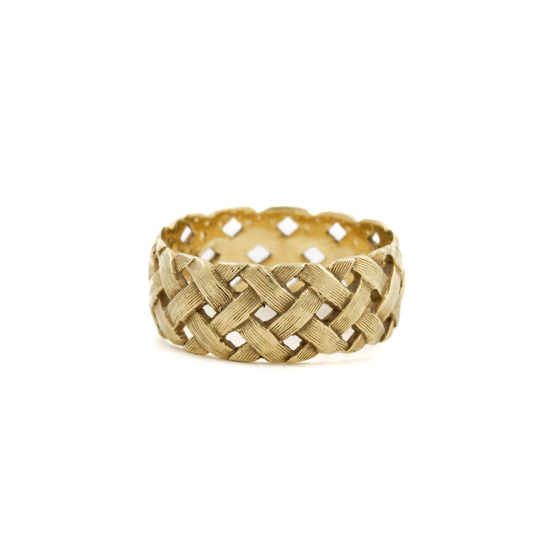 Gold basket weave ring deals