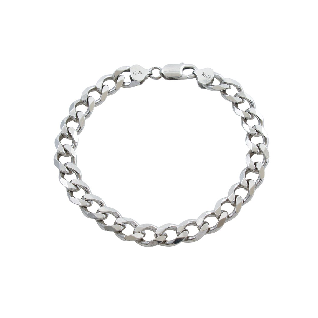 ブレスレット Numbering Curb Chain Bracelet with A13 Logo #5945 4BTR856 Sterling Silver Curb Chain Bracelet - Sterling Silver - Etsy