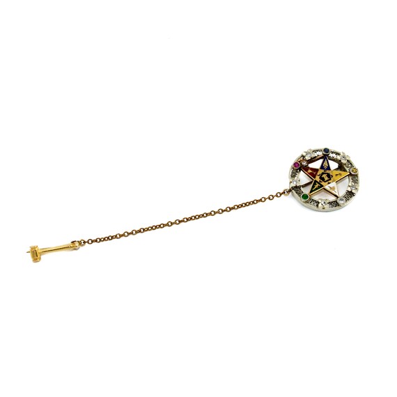 Vintage order of the Eastern Star Masonic Pentagram Brooch Etsy