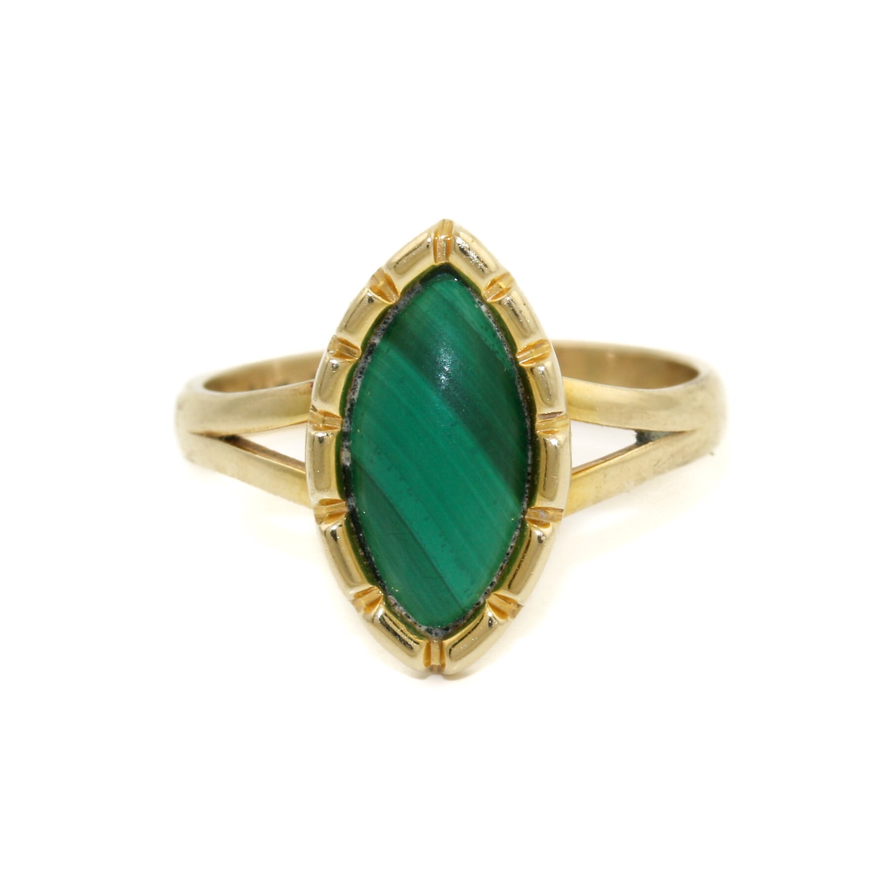 Yellow gold cheap malachite ring