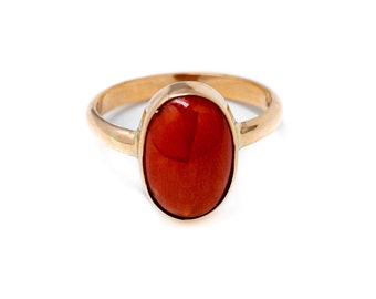 14 KT Gold Ring w/ Red Coral by Kingdom