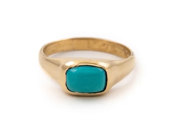 M2O 14 KT Gold Sleeping Beauty Turquoise Gold Ring by Kingdom - Made To Order