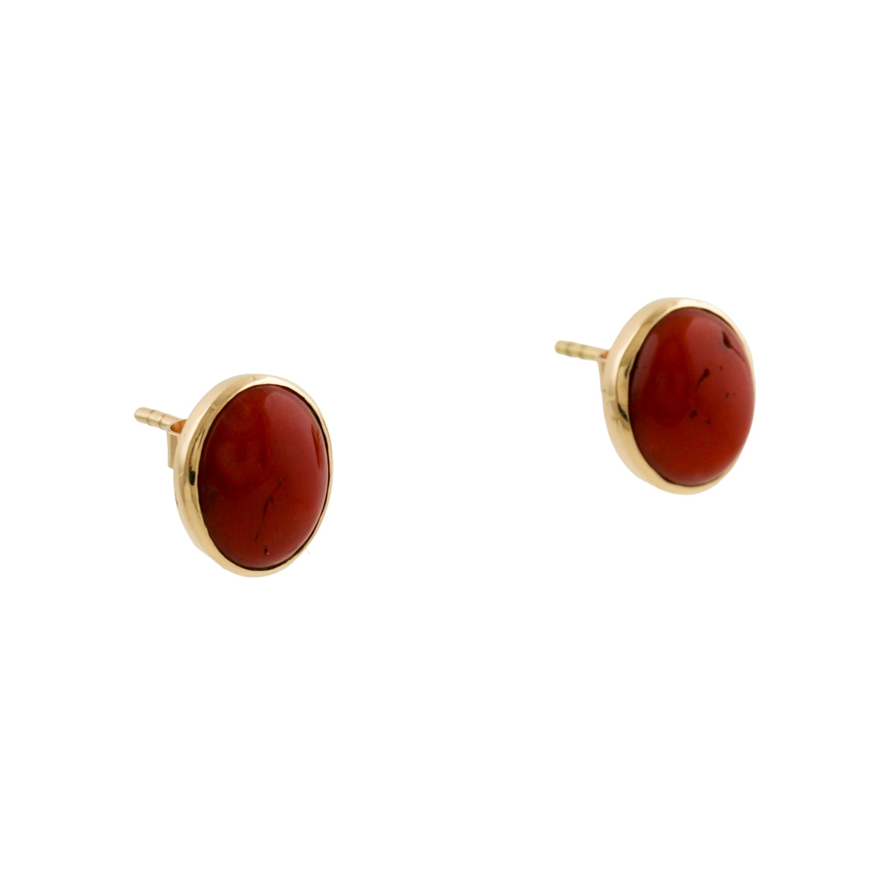14 KT Gold X Red Coral Stud Earrings by Kingdom Etsy Singapore