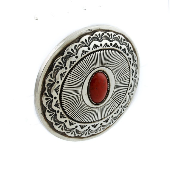 Phenomenal Red Coral Belt Buckle - image 2