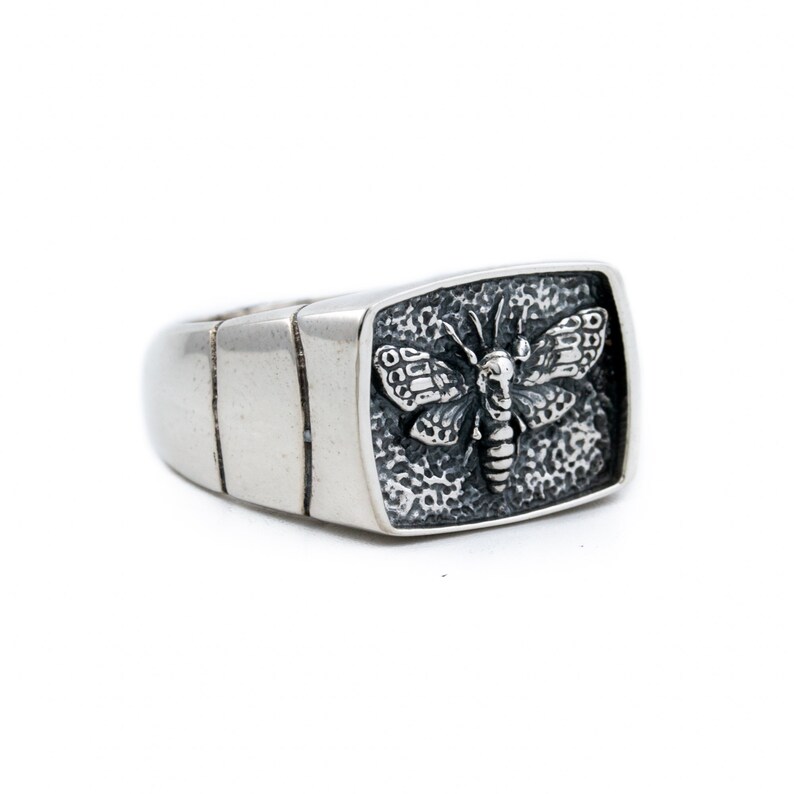 Sterling Silver Death/'s Head Moth Signet by Kingdom