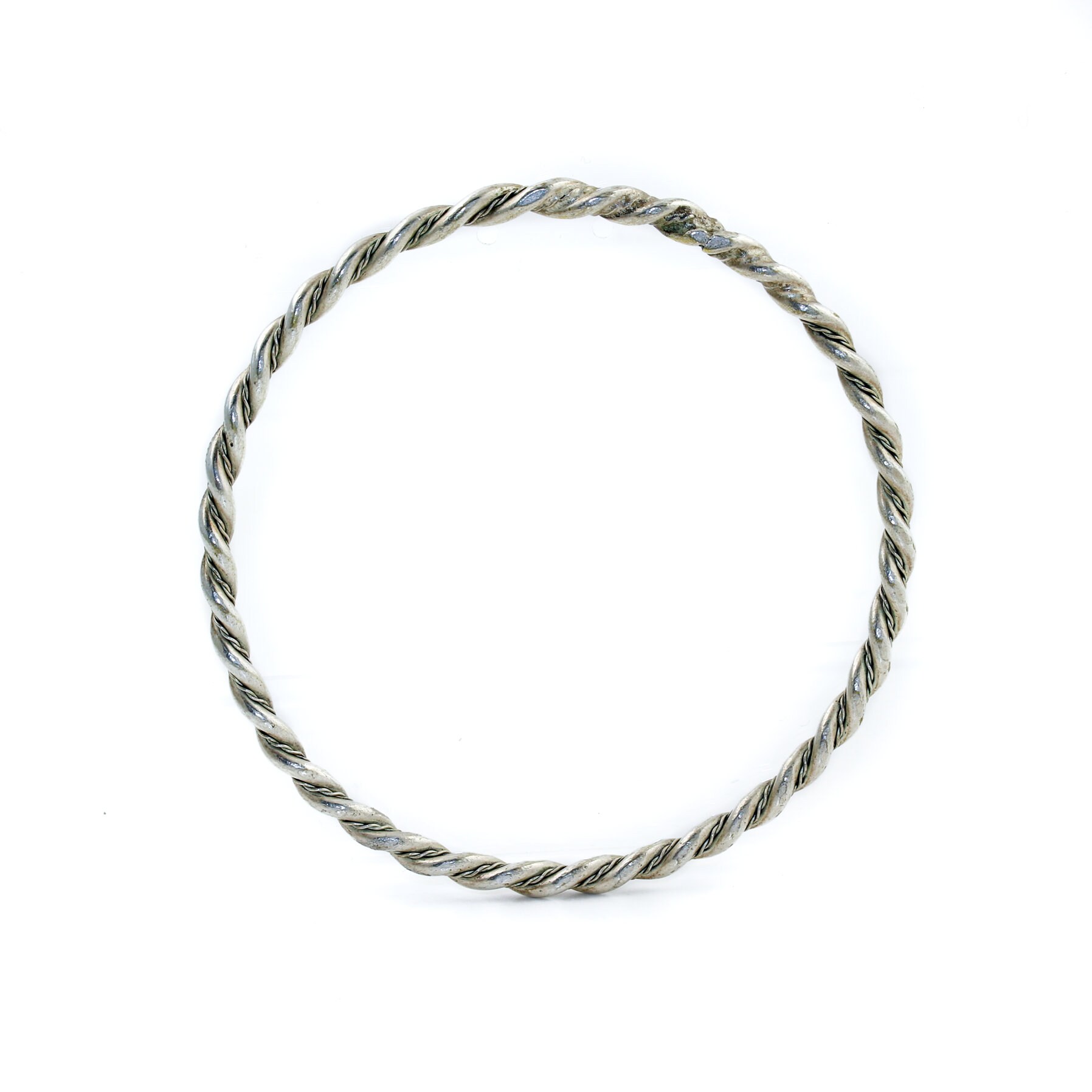 Silver twisted 2024 bangle bracelet